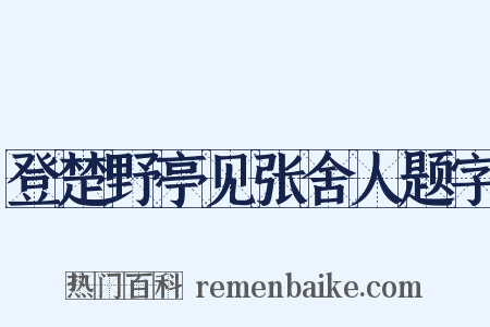 登楚野亭见张舍人题字是什么意思的图片